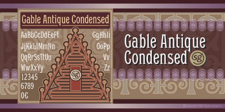 Gable Antique Condensed SG font preview