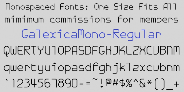 Galexica Mono font preview