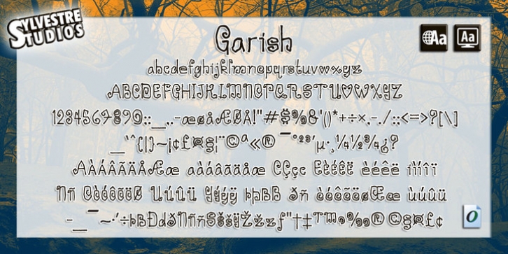 Garish font preview