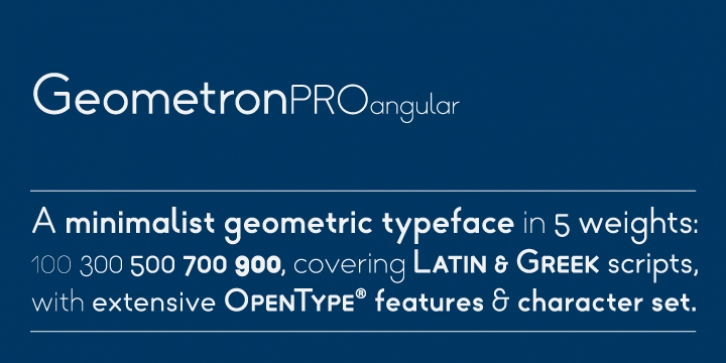 Geometron Pro Angular font preview