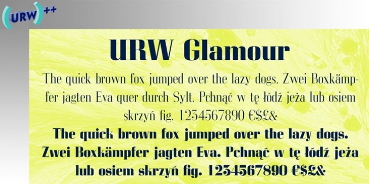 Glamour font preview