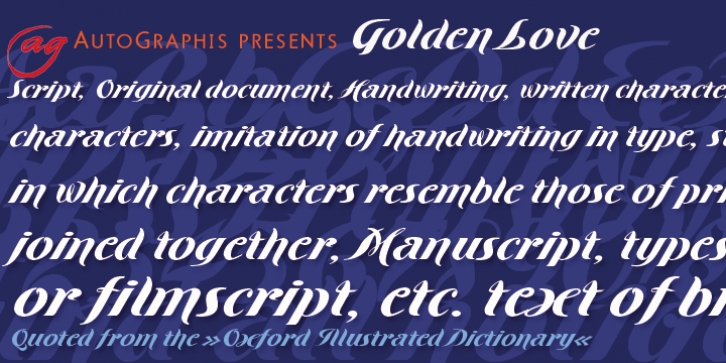 Golden Love font preview