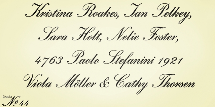 Gracia Series 40 font preview