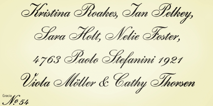 Gracia Series 50 font preview