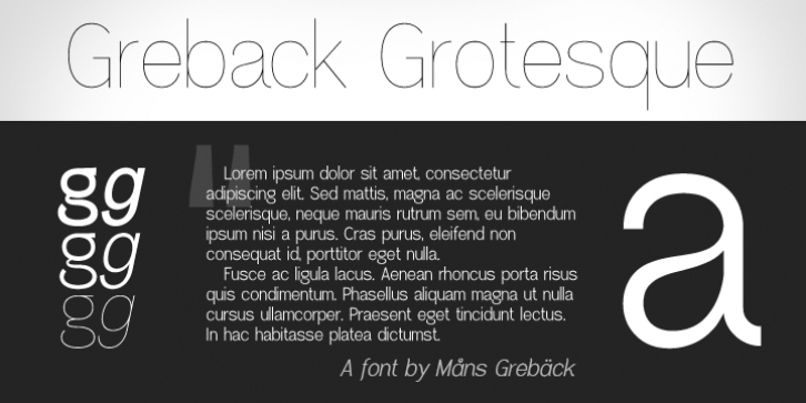 Greback Grotesque font preview