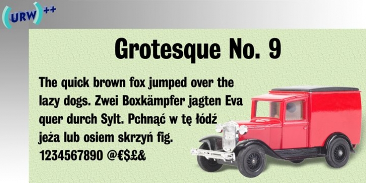 Grotesque No 9 font preview