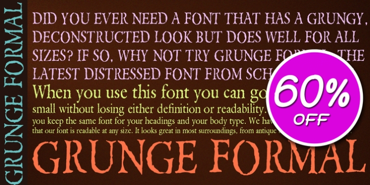 Grunge Formal font preview