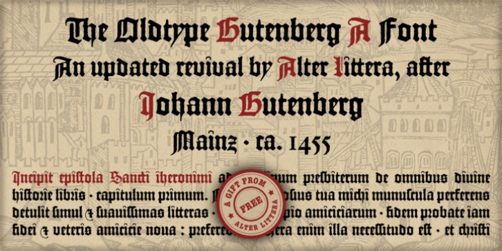 Gutenberg A font preview