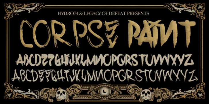 H74 Corpse Paint font preview