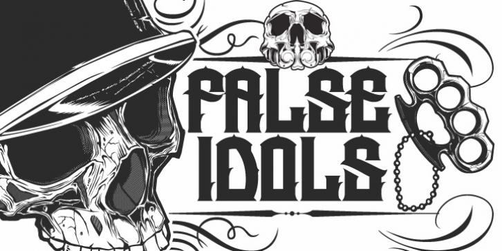 H74 False Idols font preview