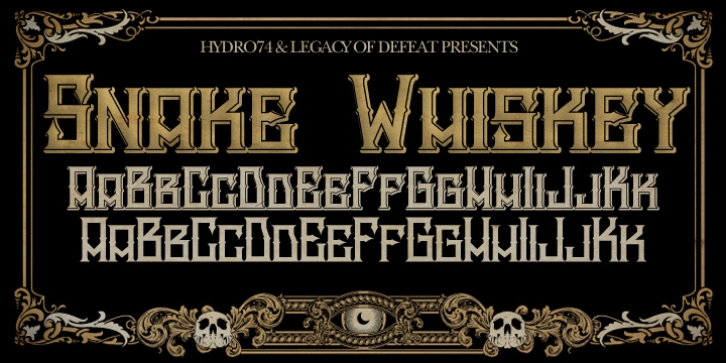 H74 Snake Whiskey font preview