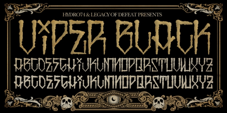 H74 Viper Black font preview