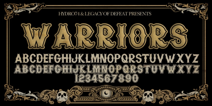 H74 Warriors font preview