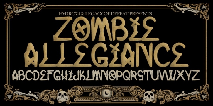 H74 Zombie Allegiance font preview