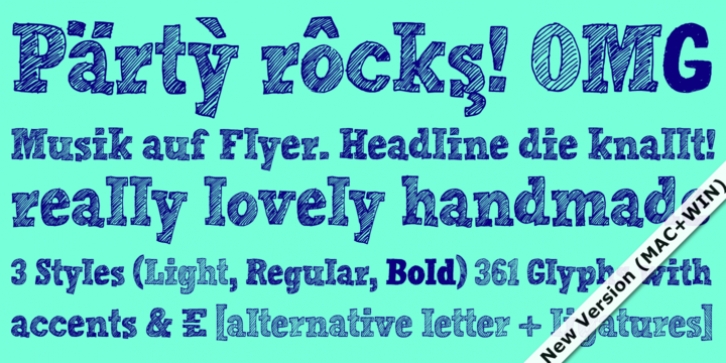 Hand Scribble Sketch Rock font preview