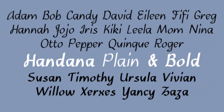 Handana font preview