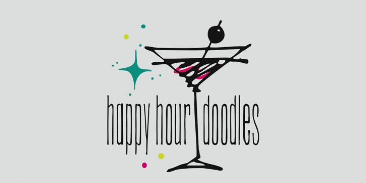 Happy Hour Doodles font preview