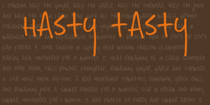 Hasty Tasty font preview