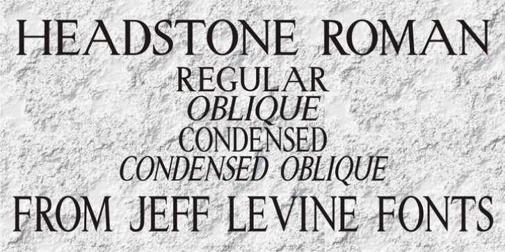 Headstone Roman JNL font preview