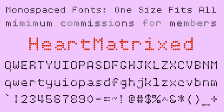 HeartMatrixed font preview
