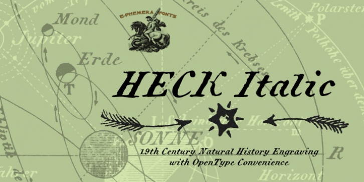 Heck Italic font preview