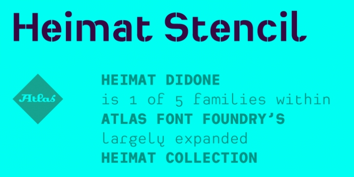 Heimat Stencil font preview