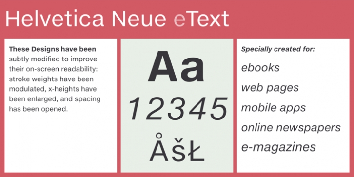 Helvetica Neue eText Pro font preview