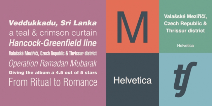 Helvetica font preview