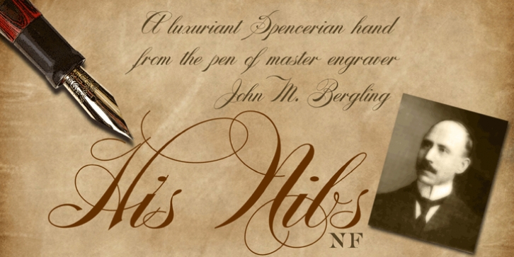 His Nibs NF font preview