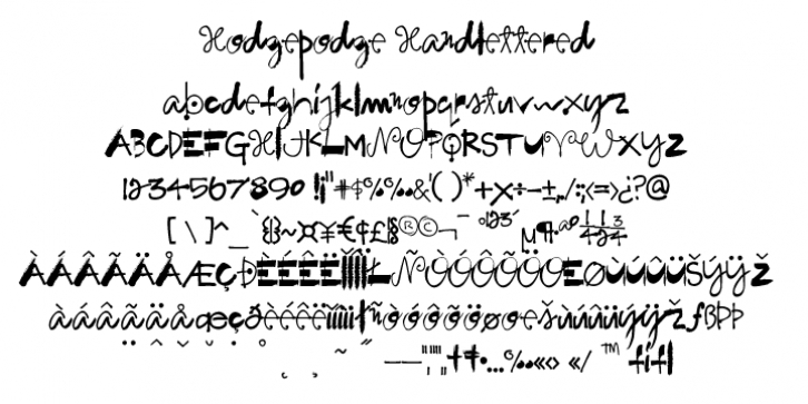 Hodgepodge Handlettered font preview