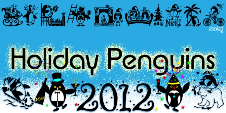 Holiday Penguins font preview