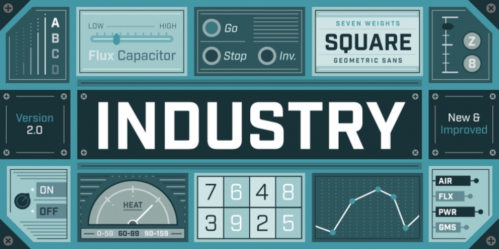 Industry font preview