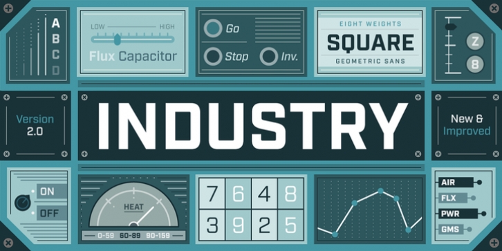 Industry font preview