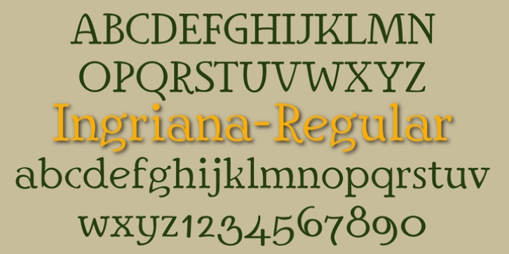 Ingriana font preview