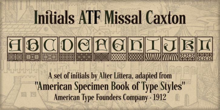 Initials ATF Missal Caxton font preview