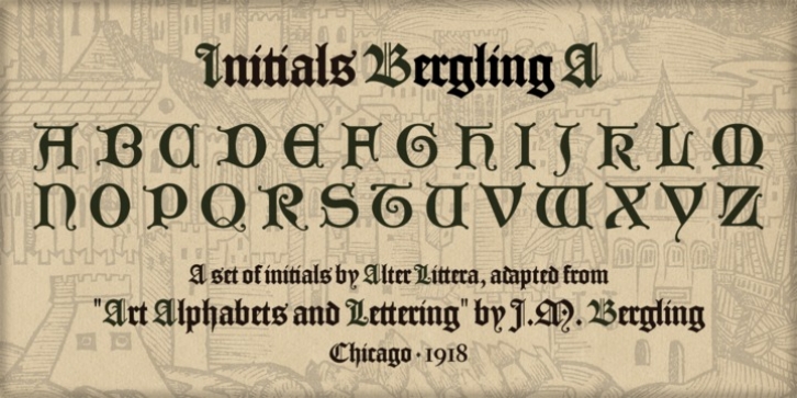 Initials Bergling A font preview