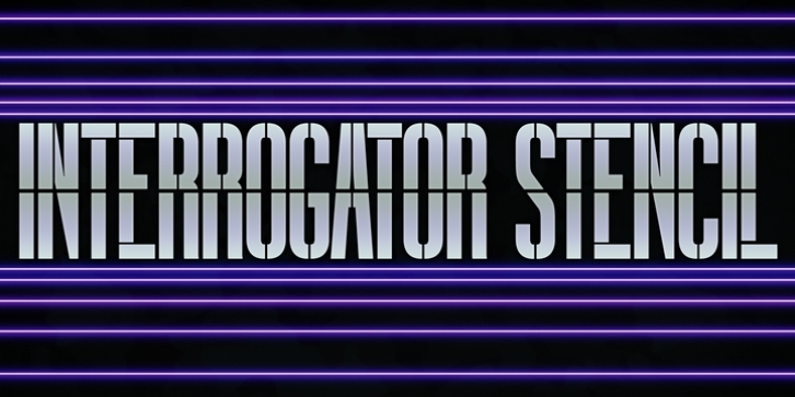 Interrogator Stencil font preview