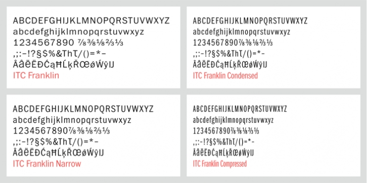 ITC Franklin font preview