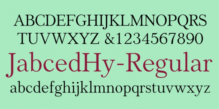 JabcedHy font preview