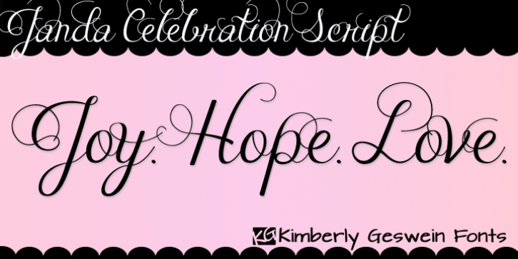 Janda Celebration Script font preview