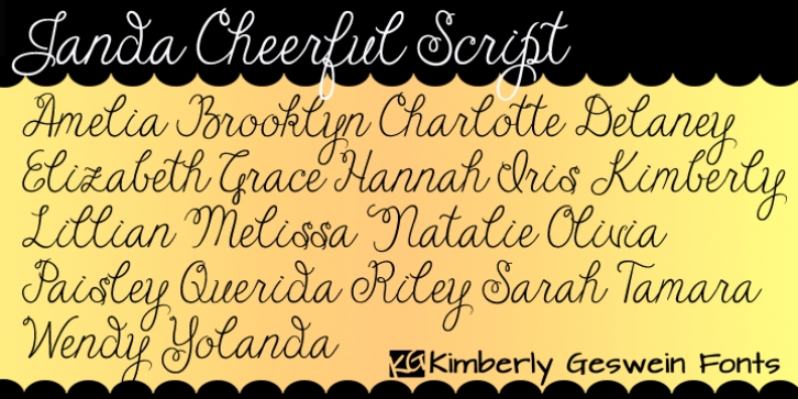 Janda Cheerful Script font preview