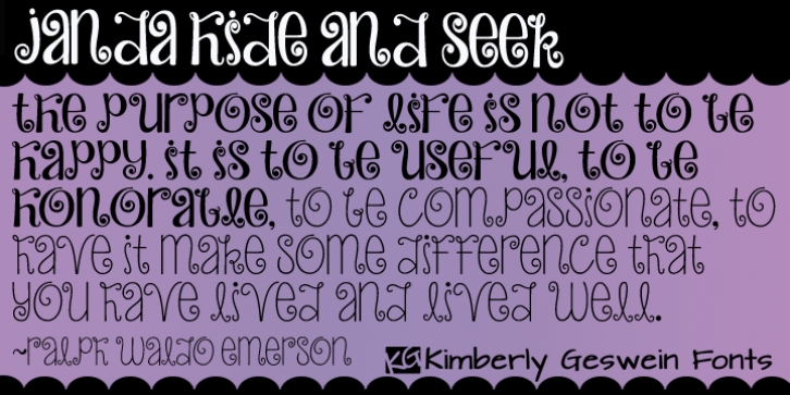 Janda Hide And Seek font preview