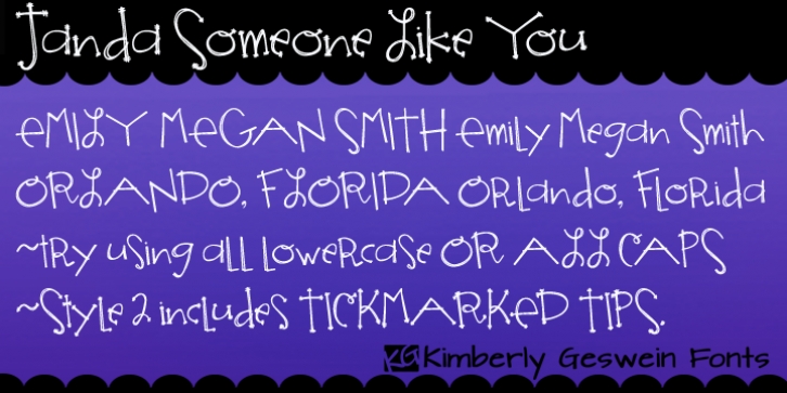 Janda Someone Like You font preview