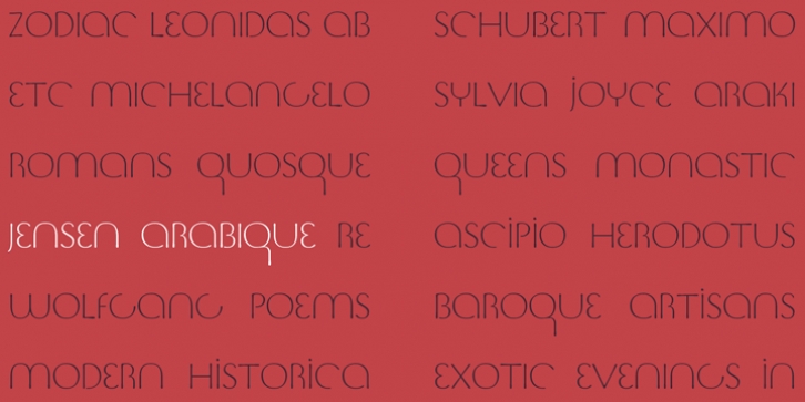 Jensen Arabique font preview