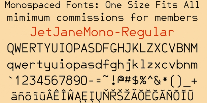 JetJaneMono font preview