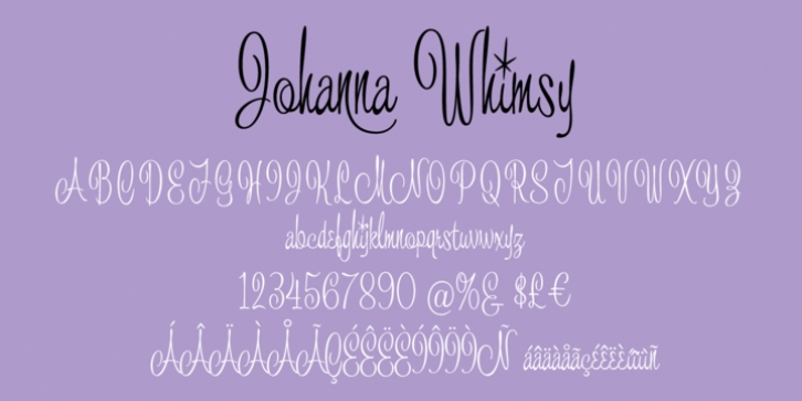 Johanna Whimsy JF font preview