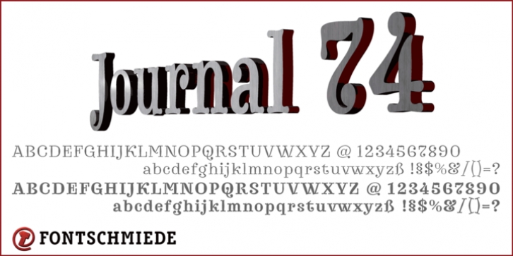 Journal 74 font preview