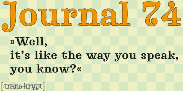 Journal 74 font preview