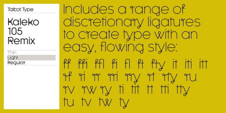 Kaleko 105 Remix font preview