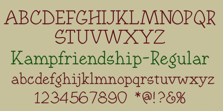 KampFriendship font preview